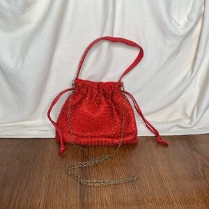 Beautiful rhinestone drawstring handbag